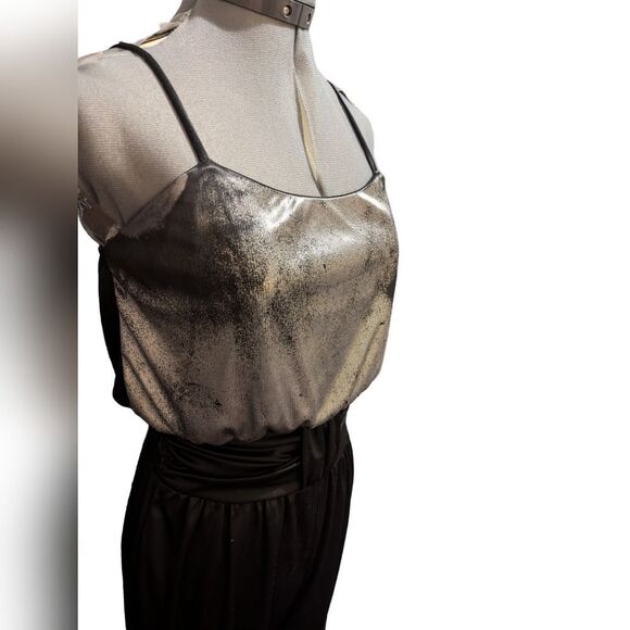Vintage women's black and silver metallic pant jumpsuit size 5/6 - Picture 8 of 8